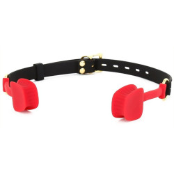 KINKgear Bâillon en silicone Zen Open Noir-Rouge